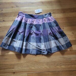 NWT Lands' End size 8 cotton & silk plaid skirt